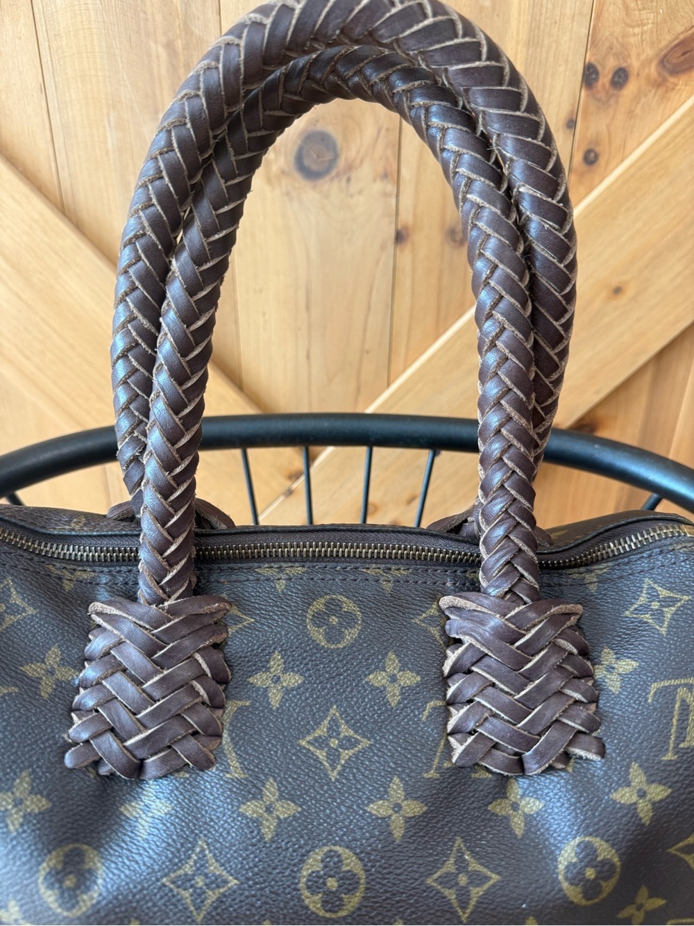 Louis Vuitton Brown Monogram Braided Handle Speedy 25 Crossbody Bag - Picture 3 of 13